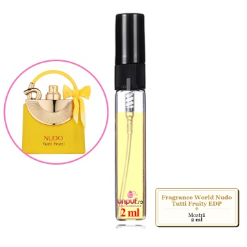 Mostra Fiola Din Parfumul Fragrance World Nudo Tutti Fruity Eau De Parfum, Decant Sticla Cu Pulverizator
