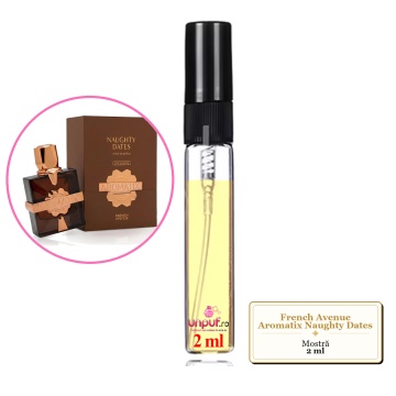 Mostra fiola din Parfumul French Avenue Aromatix Naughty Dates, decant sticla cu pulverizator
