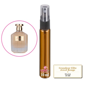 Mostra fiola din Parfumul Grandeur Elite Jewel Rouge, decant sticla cu pulverizator