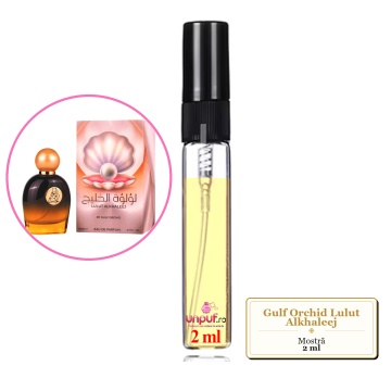 Mostra fiola din Parfumul Gulf Orchid Lulut Alkhaleej, decant sticla cu pulverizator