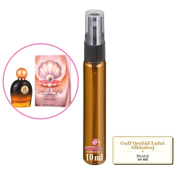 Mostra fiola din Parfumul Gulf Orchid Lulut Alkhaleej, decant sticla cu pulverizator