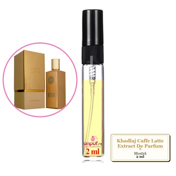Mostra fiola din Parfumul Khadlaj Caffe Latte Extract De Parfum, decant sticla cu pulverizator