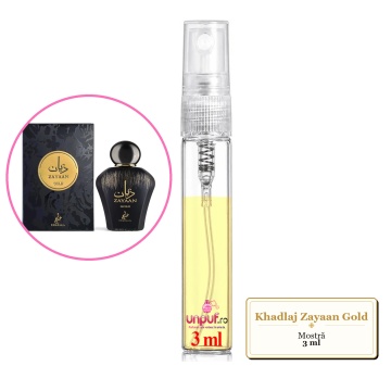 Mostra fiola din Parfumul Khadlaj Zayaan Gold, decant sticla cu pulverizator - Img 2