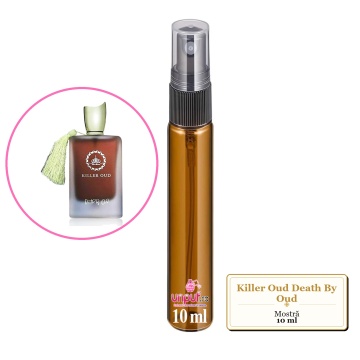 Mostra fiola din Parfumul Killer Oud Death By Oud, decant sticla cu pulverizator