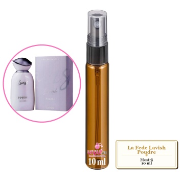 Mostra fiola din Parfumul La Fede Lavish Poudre, decant sticla cu pulverizator