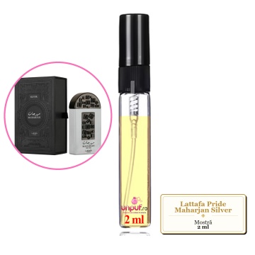 Mostra fiola din Parfumul Lattafa Pride Maharjan Silver, decant sticla cu pulverizator - Img 1