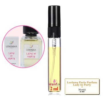 Mostra fiola din Parfumul Lorinna Paris Lady in Party, decant sticla cu pulverizator