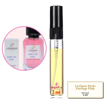 Mostra fiola din Parfumul Lorinna Paris Pink, decant sticla cu pulverizator