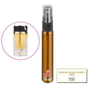 Mostra fiola din Parfumul Maison Asrar Gentle Oud, decant sticla cu pulverizator