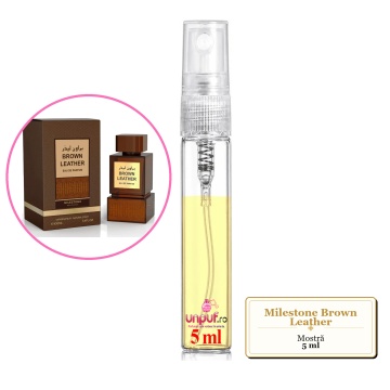 Mostra fiola din Parfumul Milestone Brown Leather, decant sticla cu pulverizator - Img 4