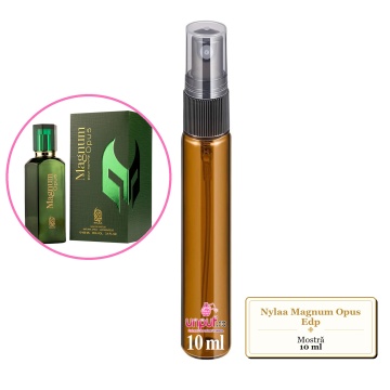 Mostra fiola din Parfumul Nylaa Magnum Opus Edp, decant sticla cu pulverizator