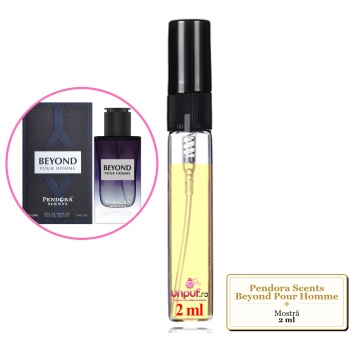 Mostra fiola din Parfumul Pendora Scents Beyond Pour Homme, decant sticla cu pulverizator