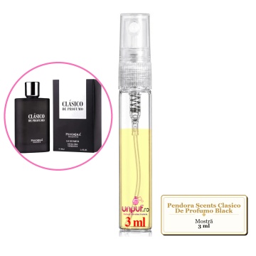 Mostra fiola din Parfumul Pendora Scents Clasico De Profumo Black, decant sticla cu pulverizator - Img 2