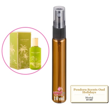 Mostra fiola din Parfumul Pendora Scents Oud Holidays, decant sticla cu pulverizator