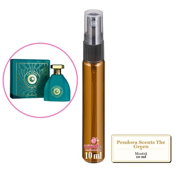 Mostra fiola din Parfumul Pendora Scents The Green, decant sticla cu pulverizator
