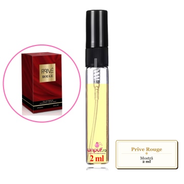 Mostra fiola din Parfumul Prive Rouge, decant sticla cu pulverizator