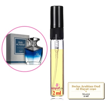 Mostra fiola din Parfumul Swiss Arabian Oud Al Hayat 1190, decant sticla cu pulverizator - Img 2