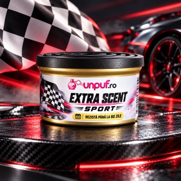 Odorizant Auto Unpuf Extra Scent Sport, Parfum Auto Fresh, Intensitate Reglabilă, Până la 60 Zile, 40g