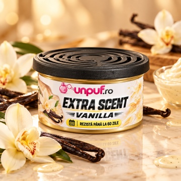 Odorizant Auto Unpuf Extra Scent Vanilla, Parfum Auto cu Aromă de Vanilie, Intensitate Reglabilă, Până la 60 Zile, 40g - Img 6