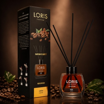 Odorizant de Cameră cu Bețișoare Parfumate Loris Parfum Cafea, 120 ml, Esență Coffee, Miros Cald și Persistent - Img 3