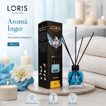 Odorizant de Cameră cu Bețișoare Parfumate Loris Parfum Înger, 120 ml, Esență Angel, Miros Plăcut și Persistent - Img 4