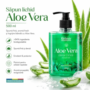 Pachet ingrijire completa Klintensiv – sapun lichid Aloe Vera 500 ml, 500 ml + 400 ml - Img 2
