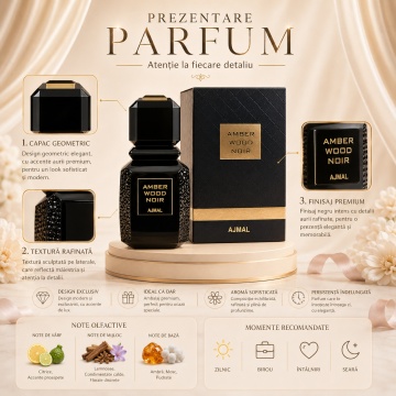 Parfum Arăbesc Ajmal Amber Wood Noir 50 ml, Damă, edp
