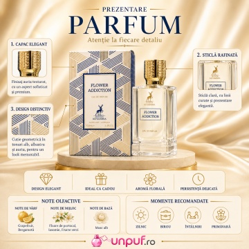 Parfum Arăbesc Alhambra Addiction Flower Maison Alhambra 100 ml, Apă de Parfum Damă, Aromă Floral Fructată, Inspirat Fleur Narcotique - Img 3