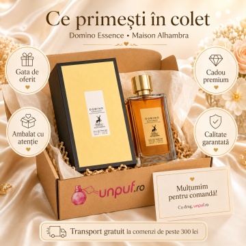 Parfum Arăbesc Alhambra Domino Essence 100 ml, Apă de Parfum Unisex, Damă și Bărbat, Maison Alhambra, Inspirat Rosendo Mateu, Aromă Oriental Modernă Ambrată și Vanilată cu Note Fructate, Bergamotă, Condimente, Iasomie, Trandafir, Note Lemnoase, Cedru, Amb - Img 4