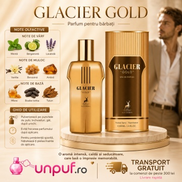 Parfum Arăbesc Alhambra Glacier Gold Maison Alhambra 100 ml, Apă de Parfum Bărbați, Aromă Oriental Ambrată, Inspirat Le Male Elixir - Img 9