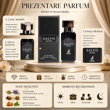 Parfum Arăbesc Alhambra Salvo Elixir Maison Alhambra 30 ml, Apă de Parfum Bărbați, Aromă Aromatic Condimentată, Inspirat Sauvage Elixir - Img 3
