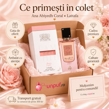 Parfum Arăbesc Ana Abiyedh Coral Lattafa 60 ml, Apă de Parfum Unisex, Aromă Floral Fructată cu Pepene Roșu, Piersică, Portocală, Cocos, Vanilie și Mosc - Img 4
