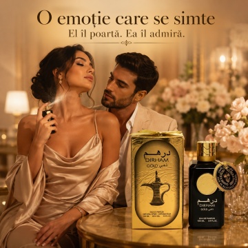 Parfum Arăbesc Ard Al Zaafaran Dirham Gold 100 ml, Apă de Parfum Unisex, Damă și Bărbat, Inspirat Royal Oud, Aromă Oriental Ambrată cu Bergamotă, Condimente, Fructe Dulci, Iasomie, Lemn de Santal, Trandafir, Patchouli, Ambră, Mosc și Vanilie - Img 5