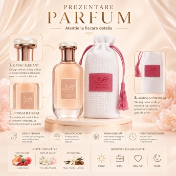 Parfum Arăbesc Ard Al Zaafaran Mousuf Daisy 100 ml, Apă de Parfum Damă, Inspirat Daisy Eau So Fresh Delight, Aromă Floral Fructată Fresh cu Bergamotă, Condimente, Șofran, Iasomie, Lemn de Santal, Trandafir, Oud, Ambră, Mosc și Vanilie - Img 3