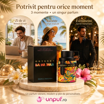 Parfum Arăbesc Armaf Odyssey Ba Ha Mas 100 ml, Apă de Parfum Unisex Damă și Bărbat, Aromă Aromatic Orientală Fresh Marină și Tropicală Inspirată de Invictus Aqua - Img 6