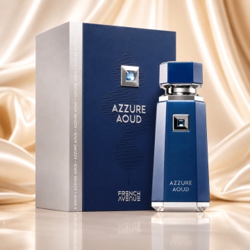 Parfum Arăbesc Azzure Aoud French Avenue 100 ml, Apă de Parfum pentru Bărbați, Inspirat Oud Maracuja Maison Crivelli, Aromă Oriental Lemnoasă cu Accente de Maracuja, Șofran, Trandafir, Lemn Cald, Note Rășinoase, Oud, Patchouli, Ambră și Mosc