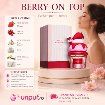 Parfum Arăbesc Berry On Top Lattafa 75 ml, Apă de Parfum Damă, Aromă Floral Fructat Gurmandă cu Căpșună, Frișcă, Zahăr, Flori Albe, Vanilie și Mosc - Img 9