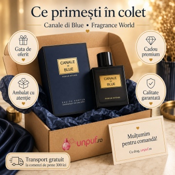 Parfum Arăbesc Canale Di Blue Parfum Intense Fragrance World 100 ml, Apă de Parfum Bărbați, Aromă Aromatică Fresh Lemnoasă cu Citrice, Grepfrut, Iasomie, Mentă, Piper Roz, Labdanum, Cedru, Lemn de Santal, Tămâie, Olibanum, Vetiver și Nucșoară - Img 4