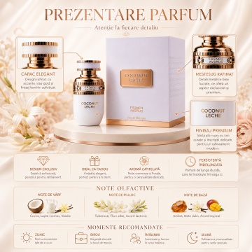 Parfum Arăbesc Coconut Leche French Avenue 100 ml, Apă de Parfum Damă, Inspirat Blanche Bête, Aromă Gourmand Cremoasă cu Cocos, Vanilie, Lapte Cremos, Tuberoză, Flori Albe, Acord Lactonic, Ambră, Note Dulci și Acord Tropical - Img 3