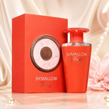 Parfum Arăbesc Damă Shmallow Fluff French Avenue 100 ml, Apă de Parfum, Inspirat de Yum Bujee Marshmallow Kayali, Aromă Gourmand Dulce cu Citrice, Fructe Dulci, Marshmallow, Flori Albe, Vanilie, Mosc și Acord Cremos
