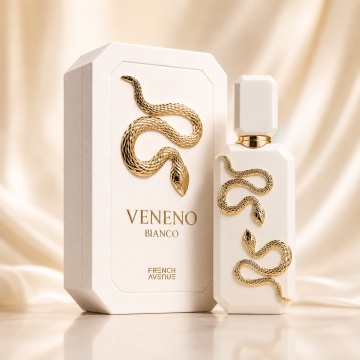 Parfum Arăbesc Damă Veneno Bianco French Avenue 100 ml, Apă de Parfum, Inspirat de Sunkissed Goddess Kilian, Aromă Lăptoasă Florală și Luminoasă cu Citrice, Flori Albe, Cocos Cremos, Vanilie, Lapte Delicat, Lemn de Cedru, Ambră și Mosc