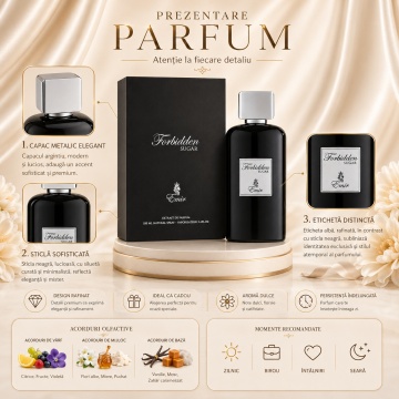 Parfum Arăbesc Emir Forbidden Sugar 100 ml, Apă de Parfum Unisex Damă și Bărbat, Aromă Gurmand Dulce, Caramel, Fructe Dulci, Praline, Flori Albe, Vanilie și Mosc, Inspirată de Love Don’t Be Shy - Img 3