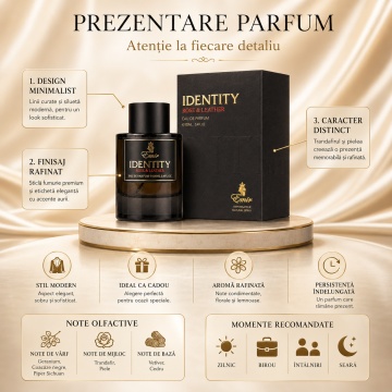 Parfum Arăbesc Emir Identity Rose & Leather 100 ml, Apă de Parfum Unisex Damă și Bărbat, Aromă Piele Lemnoasă, Condimentată, Florală, Rafinată și Memorabilă, Inspirată de Rose & Cuir - Img 3
