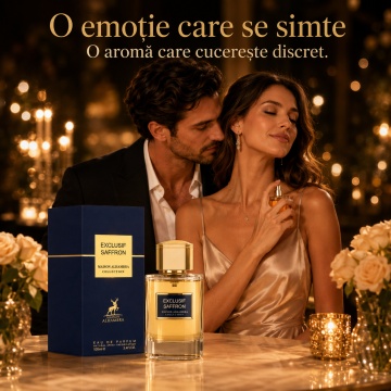 Parfum Arăbesc Exclusif Saffron Maison Alhambra 100 ml, Apă de Parfum Unisex, Damă și Bărbat, Inspirat Saffron Lazuli Carolina Herrera, Aromă Oriental Condimentată cu Șofran, Coacăze Negre, Boabe de Tonka, Trandafir, Stânjenel, Piele, Lemn de Guaiac și Va - Img 10