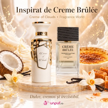 Parfum Arăbesc Fragrance World Creme Of Clouds 100 ml, Apă de Parfum Unisex, Damă și Bărbat, Aromă Oriental Lemnoasă cu Bergamotă, Condimente, Șofran, Lemn Cald, Trandafir, Oud, Patchouli, Ambră și Mosc - Img 8