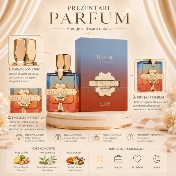 Parfum Arăbesc French Avenue Aromatix Teas Me 100 ml, Apă de Parfum Unisex, Damă și Bărbat, Inspirat Imagination Louis Vuitton, Aromă Aromatic Orientală Fresh Luminoasă cu Citrice, Ghimbir, Note Verzi, Ceai, Ierburi Aromatice, Flori Albe, Lavandă, Ambră, - Img 3