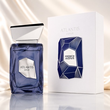 Parfum Arăbesc French Avenue Atlantis 100 ml, Extract de Parfum Unisex, Damă și Bărbat, Inspirat Wavechild, Aromă Acvatic Fructată Fresh Oceanică cu Citrice, Portocală, Mandarină, Lămâie, Pepene, Cocos, Ambră, Mosc, Cedru, Cacao, Amberwood și Ambergris
