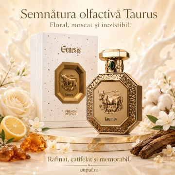 Parfum Arăbesc Genesis Taurus French Avenue 90 ml, Apă de Parfum Unisex, Damă și Bărbat, Aromă Aromatic Orientală Florală și Moscată cu Citrice, Acorduri Verzi, Note Proaspăt Condimentate, Flori Albe, Lavandă, Note Pudrate, Lemn de Cedru, Ambră, Mosc și A - Img 8