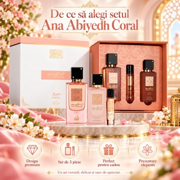 Parfum Arăbesc Gift Set Ana Abiyedh Coral 60Ml + 12 Ml Hairmist - Img 9