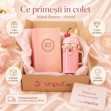 Parfum Arăbesc Island Breeze Armaf 100 ml, Apă de Parfum Damă, Aromă Acvatic Tropical Proaspătă, Ananas, Bergamotă, Cocos, Flori Acvatice, Iasomie, Mosc Alb și Vanilie, Inspirată de Eden Sparkling Lychee - Img 4